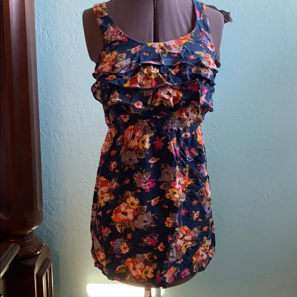 Floral Ruffle Front Dress